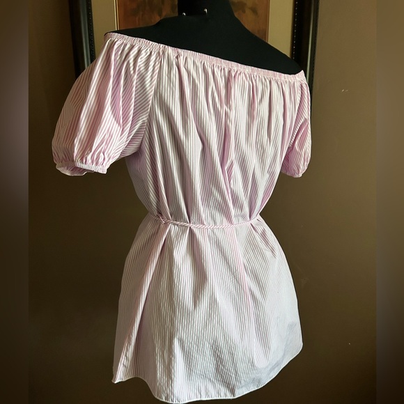 Pink Plus Striped Off the Shoulder Top EUC Size 1X - Picture 3 of 7
